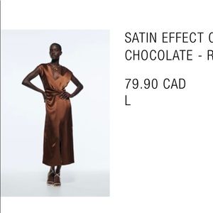 ZARA SATIN EFFECT CUT OUT DRESS